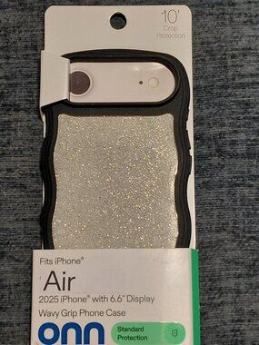 ONN IPhone Air 2025 Silver Glitter Wavy Phone Case NEW
